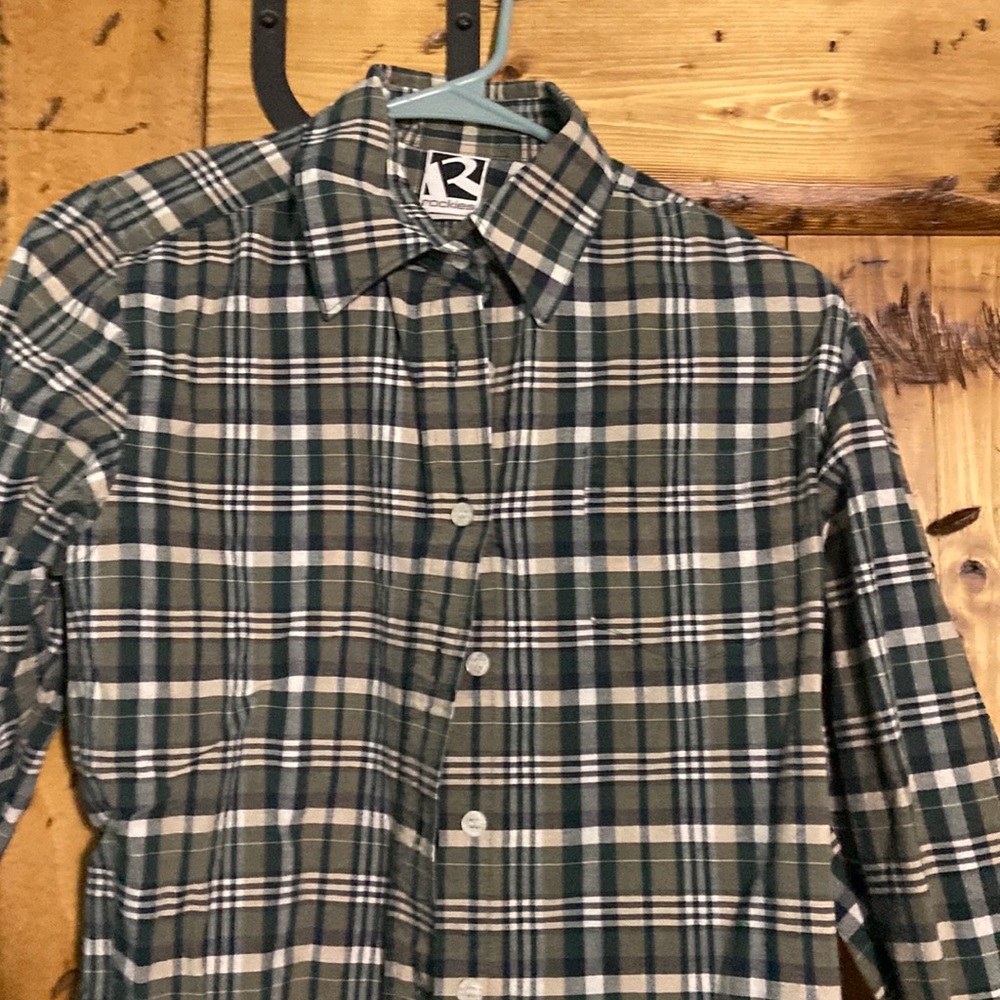 Rockies Green Plaid Youth XL Button Down Shirt